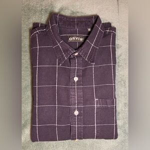 Orvis Black and White Casual Button Down Shirt, Size: XL (5232)
